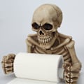 Pikkukuva 5 / 5: Seinäkiinnitteinen paperipidike koristeena, Resin Skull Toilet Pa