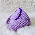 Miniatyrbillede 4 af 4: Strikkehåndtaske ren håndstrik uld smiley smiley taske c
