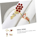 Miniatyrbillede 4 af 5: 4 stk. Servietring Servietholder til Bord Rhinestone Servietholder Hjerte Servietspænde Valentinsdag Servietspænde Servietbånd Servietringe