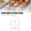 Miniatyrbillede 5 af 5: Pariserhjul Cupcake Stativ 8 Cupcakes Roterbar Rustfrit Stål Cupcake Holdere til Bryllup Fødselsdag Karneval Cirkus Tema Fest