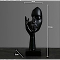 Miniatyrbillede 2 af 5: Simpel Kreativ Kvinde Ansigt Kunst Statue Tænker Dame Skulptur Abstrakt Karakter Håndværk Ornament til Sort, 17*6*5cm