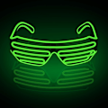 Pikkukuva 1 / 5: (Vaaleanvihreä) Neon Rave -lasit El Wire -vilkkuvat LED-aurinkolasit L