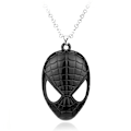 Miniatyrbillede 2 af 5: Spiderman Maske Logo Nøglering Halskæde i Legering (Sort)