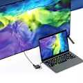 Miniatyrbillede 5 af 5: Usb Type C til Dobbelt 4k Hdmi-kompatibel Adapter til Multi Skærm Konverter
