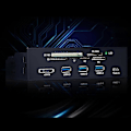 Miniatyrbillede 4 af 5: Multi-Port PC Frontpanel Internt USB3.0 eSATA Type-C TF SD Kortlæser Hub