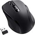 Miniatyrbillede 2 af 4: Sort Trådløs Mus, 2400 DPI Trådløs Mus med 6 Knapper, Ergonomisk