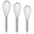 Miniatyrbillede 1 af 5: /#/Pieces Rustfrit Stål Piskeris 8\"+10\"+12\", Metal Piskeris Sæt Wisk Ki/#/