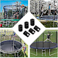 Miniatyrbillede 4 af 5: Trampolinstang Hætte Indhegning G Formet Stang Hætte Trampolinskal Stanghætte Med Skrue Til Flad Stålplade Topring System (1 sæt med 6 stk., sort) g20242733