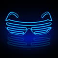 (Blå) Neon Rave Glasögon El Wire Blinkande LED Solglasögon Lyser Upp