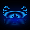 Pikkukuva 1 / 3: (Sininen) Neon Rave -lasit El Wire -vilkkuvat LED-aurinkolasit, jotka syttyvät