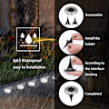 Pikkukuva 5 / 5: Ulkovalaistus aurinkokennoilla, 8 kpl 12 LED:n maavalaisimia Puutarhavalot IP65