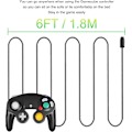 Miniatyrbild 4 av 5: 4-pack 1,8 m NGC-kontroller förlängningskabel för Nintendo Wii/Gamecube-kontroller