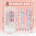 Miniatyrbillede 2 af 5: #Pakke Tilbagetrækkende Gelpenne, Søde Kawaii Kuglepenne 0,5 mm Sort #