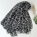 Miniatyrbillede 2 af 4: #Sort hvid leopard print silkesk tørklæde, trykt tørklæde 180*90cm#