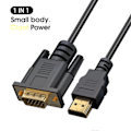 Pikkukuva 2 / 2: Video Converter -johto, Plug-and-Play, 1080P, korkea resoluutio, PVC, vahva, yhteensopiva HDMI-VGA-kaapeli, kotitaloustarvikkeet