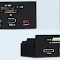 Miniatyrbillede 3 af 5: Multi-Port PC Frontpanel Internt USB3.0 eSATA Type-C TF SD Kortlæser Hub