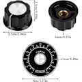 Miniatyrbillede 2 af 5: 5 stk. 6 mm/27 mm Potentiometerknap Potentiometer Riflet Knapper Lydstyrkekontrol Drejehætte med Digital Skala Plade MF-A03