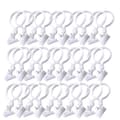 12x6cm 30st Plast Duschdraperi Spänne Runda Klämmor Draperiringar Klämmor Vit