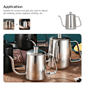 Miniatyrbilde 2 av 2: Pour Over Kaffekanne Metall Kaffekjele Lang Tut Kaffekjele Kontor Tekjele (600ml)