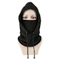 Miniatyrbilde 3 av 3: Multifunksjonell Vinter Fleece Balaclava Lue + Skjerf + Halsvarmer for Menn og Kvinner Klær for Ekstrem Kulde, Svart, One Size