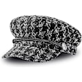 Miniatyrbillede 1 af 5: Dame Kort Skygge Visir Beret Retro Britisk Stil Elegant Vinter Flade Hatte ('6 7/8-7 1/8') Sort