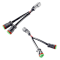 Pikkukuva 4 / 5: 2 kpl Y-muotoisia kaksoislähtöisiä Deutsch DT DTP 2-nastaisia adaptereita, liittimiä ja jakajia, jotka ovat yhteensopivia LED-lisävalojen, LED-valopalkkien, LED-työvalojen ja sumuvalojen kanssa