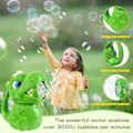 Miniatyrbild 2 av 5: Bubbelmaskin - Automatisk Dinosaurie Bubbelmaskin för Barn, Bärbar Bubbelblåsare Leksaker 3000+ med Bubbelvätska, Bästa Presenten för Utomhus