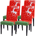 Miniatyrbild 3 av 5: Julstolsöverdrag Röd Tjock Stickad Universal Stretch Elastisk Ch