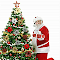 Pikkukuva 4 / 5: *10 kpl DIY joulukuusen riipuksia joulukukat riipus koristeet joulukuuseen ja juhlakoristeet koriste Noel kuusi (valkoinen)*