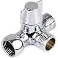 Miniatyrbillede 1 af 5: Bruseadapteromskifter, haneventilkontakt, 3-vejs brusekontaktventil, G1/2 tomme T-adapterventil med afspærringsventil, massiv messing, poleret krom, til