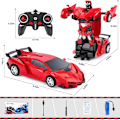 Miniatyrbild 1 av 5: (Röd) 2-i-1 Fjärrstyrd Robotbil, 1:18 Transformer Leksakspresent