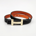 Miniatyrbillede 3 af 5: #Tyndt bælte i koeskindslegering, vendbart, 105CM#