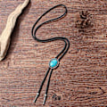 Miniatyrbilde 2 av 3: Jade Halskjede Menn Cowboy Halskjede Smaragd Bolo Slips Vintage Bolo Slips Lær Bolo Slips Menn
