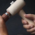 Miniatyrbillede 5 af 5: Bøgetræ Hammer Værktøj, Træskærerhammer Læderhåndværk Udskæring