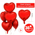 Miniatyrbillede 2 af 5: Hjerteformede Balloner, 30 stk Røde Hjerteballoner, Hjerteballon, F