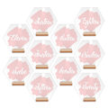 Miniatyrbillede 1 af 5: #(11-20) 10 Hexagon Nummererede Akryl Middagstallerkener med Fod - La#
