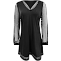 Miniatyrbillede 3 af 5: Dame Mesh Langærmet Pullover Tunika Kjole Sequined Tyl Kjole