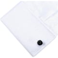 Miniatyrbillede 2 af 3: 20 herre skjorte manchetknapper stof business bryllupsgave elastiske dobbelte perleknapper sort