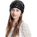 Miniatyrbillede 5 af 5: Dame Sommer Strikkede Hatte Håndlavet Hæklet Hat Slouch Beanie Hat Sort