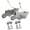 Miniatyrbillede 2 af 3: (2 par) Lydløse Dobbelt Rulletræk i Rustfrit Stål/Titanium Legering