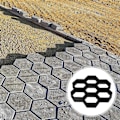 Miniatyrbillede 2 af 3: Hexagon Murstensform Plast Cement Gulvfliseform DIY Gulvform til Havegang Belægning (Sort)