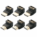 Miniatyrbillede 2 af 5: 6-pak Retvinklet HDMI-stik, 90 grader og 270 grader HDMI