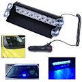Miniatyrbillede 1 af 5: /#/Led Blå Nødpoliti Bil Lastbil Instrumentbræt Advarsel Flash Strob/#/