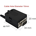 Miniatyrbild 3 av 5: Kontakt DB9 RS232 D-SUB Hane Adapter till Skruvplint 9-Pin Port till Terminal Kontakt Signalmodul med Hölje (Hane Kontakt DB9)