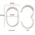 Miniatyrbillede 3 af 8: #Brushed Nickel Dusjforhængsringe - 12 Ekstra Store Dusjforhængsringe i Rustfrit Stål#