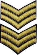 US Army Broderad Patch - Sergeant Rang - kommer att sys på