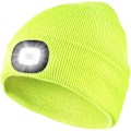 Pikkukuva 1 / 5: LED-valolla varustettu neulottu pipo, lämmin pipo ulkokäyttöön, ladattava otsalamppu (keltainen)