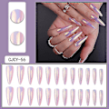 Miniatyrbillede 1 af 5: Lang stil europæisk og amerikansk slid rustning lang spids negl udtværet gradient galvaniseret negle patch manicure ark