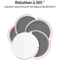 Miniatyrbillede 4 af 5: Små Smykkeboks Ring Opbevaring 4 Lag 360° Rotation med Spejl