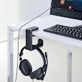 Miniatyrbilde 4 av 4: Gaming Headset Hodetelefonkrok Holder Hengerfeste, Hodetelefonstativ med Justerbar & Roterende Armklemme, Under Skrivebord Design, Universell Passform, Innebygd C